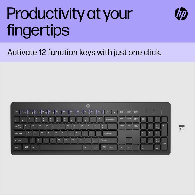 HP black wireless keyboard 230, UK version