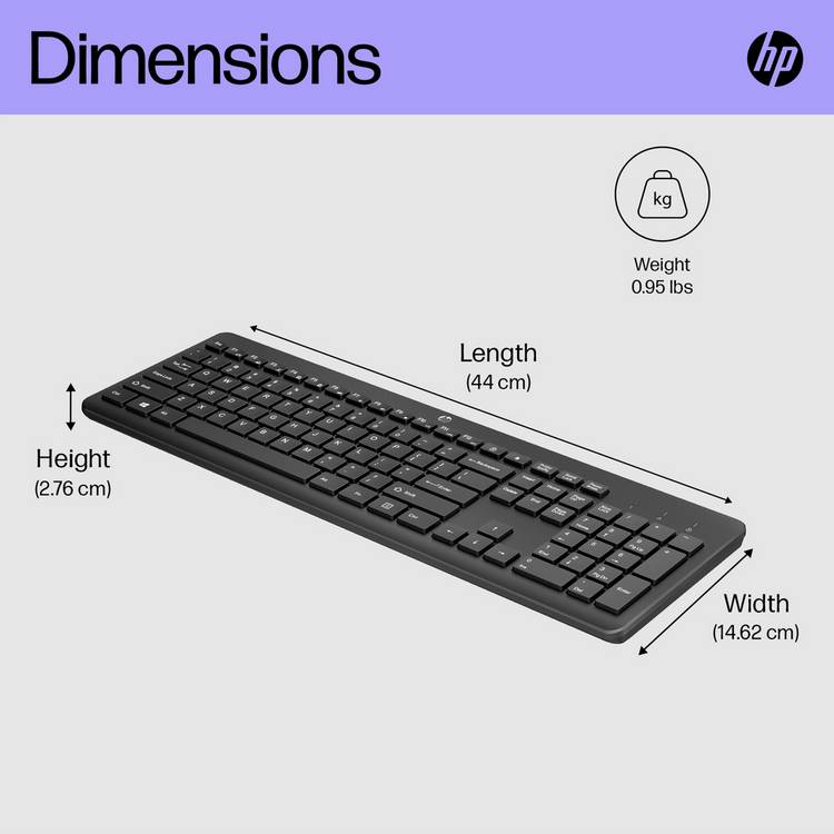 HP black wireless keyboard 230, UK version