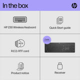 HP black wireless keyboard 230, UK version