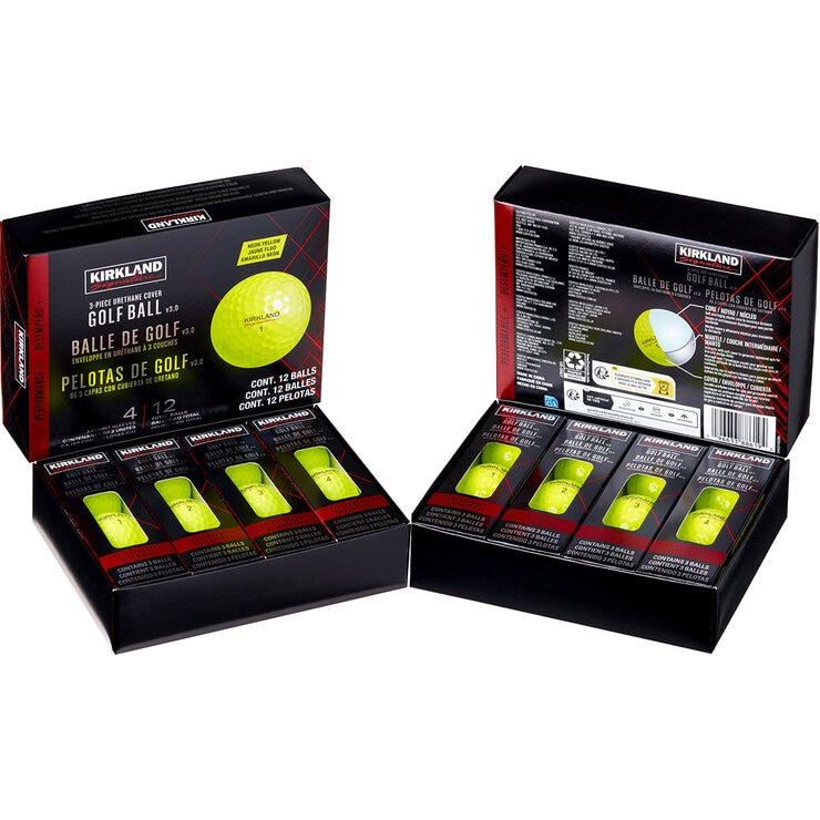 Kirkland 3-piece urethane golf balls neon yellow 24 pack - British product