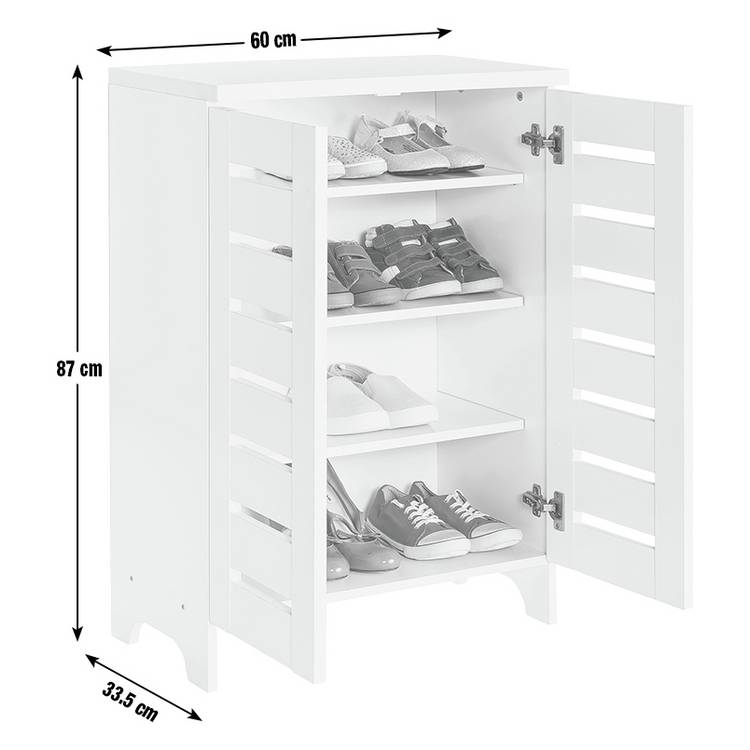 Argos Home slatted shoe storage cabinet oak finish (British brand)