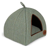 Petface sage herringbone cat bed medium, imported from the UK