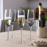Habitat blue gradient champagne flutes set of 4, imported from the UK
