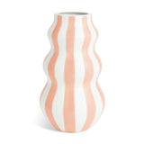 Habitat hand painted stripe vase pink 25cm, imported from the UK