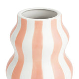 Habitat hand painted stripe vase pink 25cm, imported from the UK