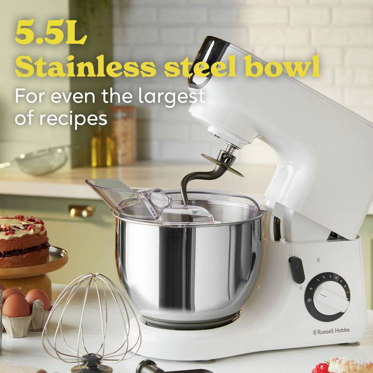 Russell Hobbs Go Create white stand mixer (British brand)