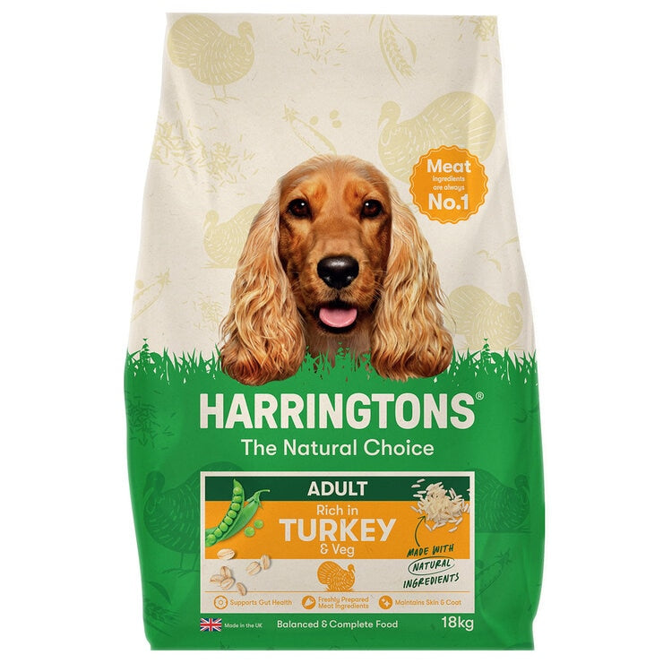 Harringtons dog food turkey and vegetables 18kg, UK version