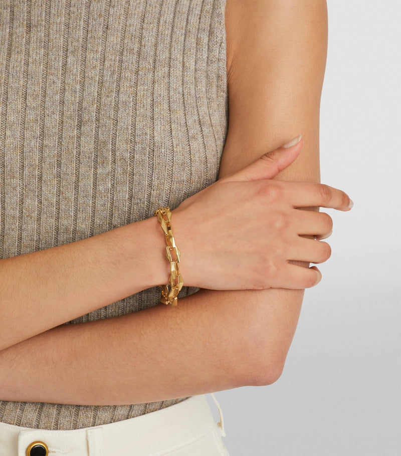 Jimmy Choo gold-tone chain bracelet 18cm, imported from the UK