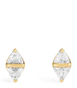 Harrods Emily P. Wheeler Yellow Gold and Diamond Tilly Stud Earrings- Buy online at McGrocer