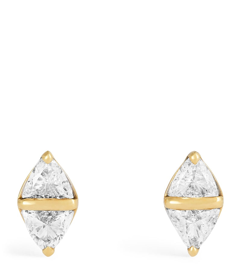 Emily P. Wheeler yellow gold diamond Tilly stud earrings, UK version