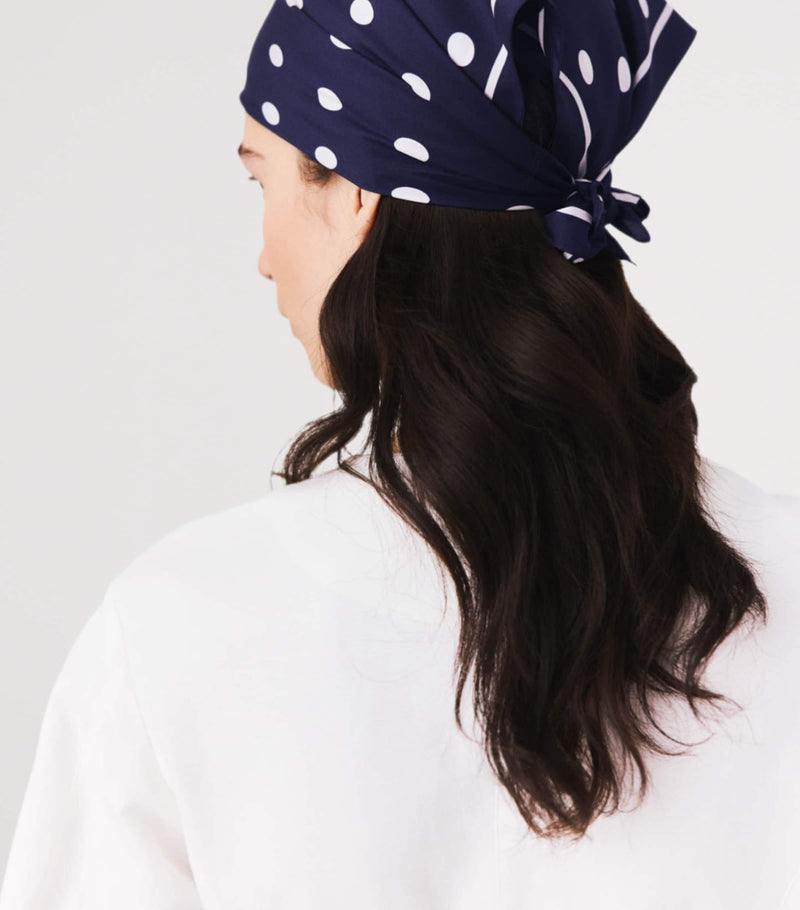 Maje silk polka-dot scarf 60x60cm, imported from the UK