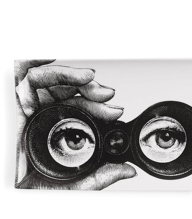 Fornasetti Occhi rectangular porcelain tray 38cm x 14cm - British product