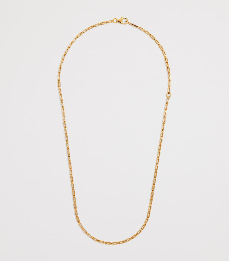 Suzanne Kalan 18kt yellow gold block chain necklace, UK version