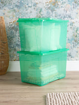 Next Wham Green Crystal 80L Storage Boxes and Lids (Set of 2)- Buy online at McGrocer