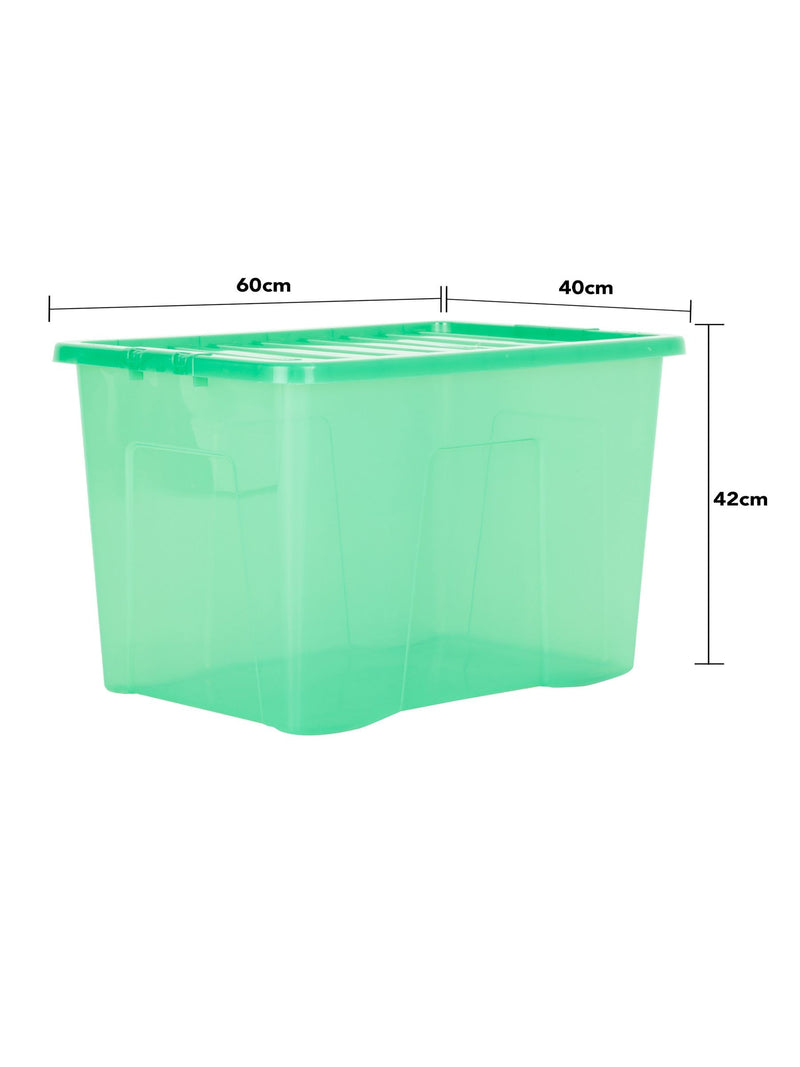 Wham green 80L storage boxes set of 2 with lids (British brand)