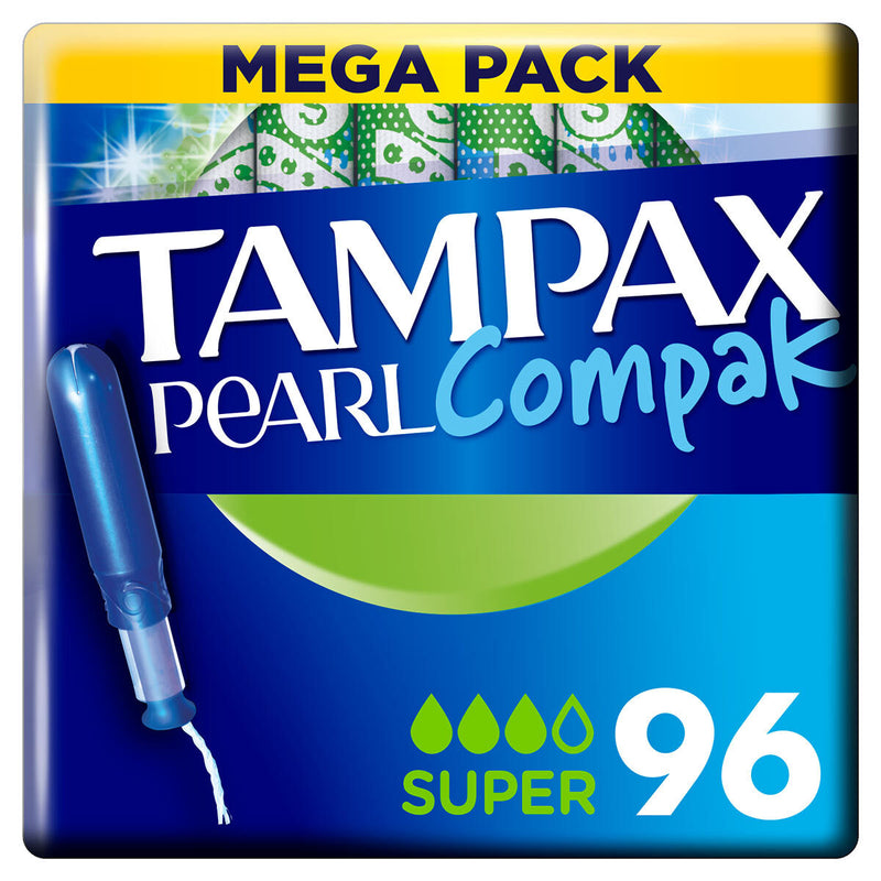 Tampax Pearl Compak Super Tampons 4 x 24 pack (British brand)