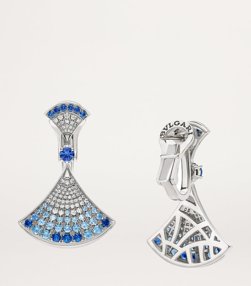 Bvlgari Divas Dream earrings in white gold with diamonds and sapphires - British product
