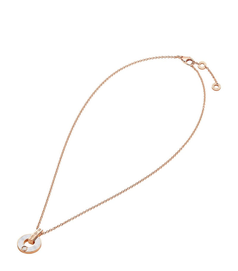 Bvlgari Bvlgari rose gold mother-of-pearl diamond necklace, imported from the UK