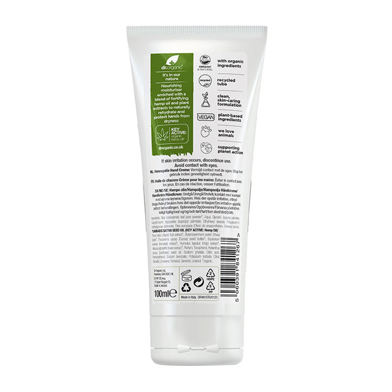 Dr Organic Hemp Oil Hand Cream 100ml - British product