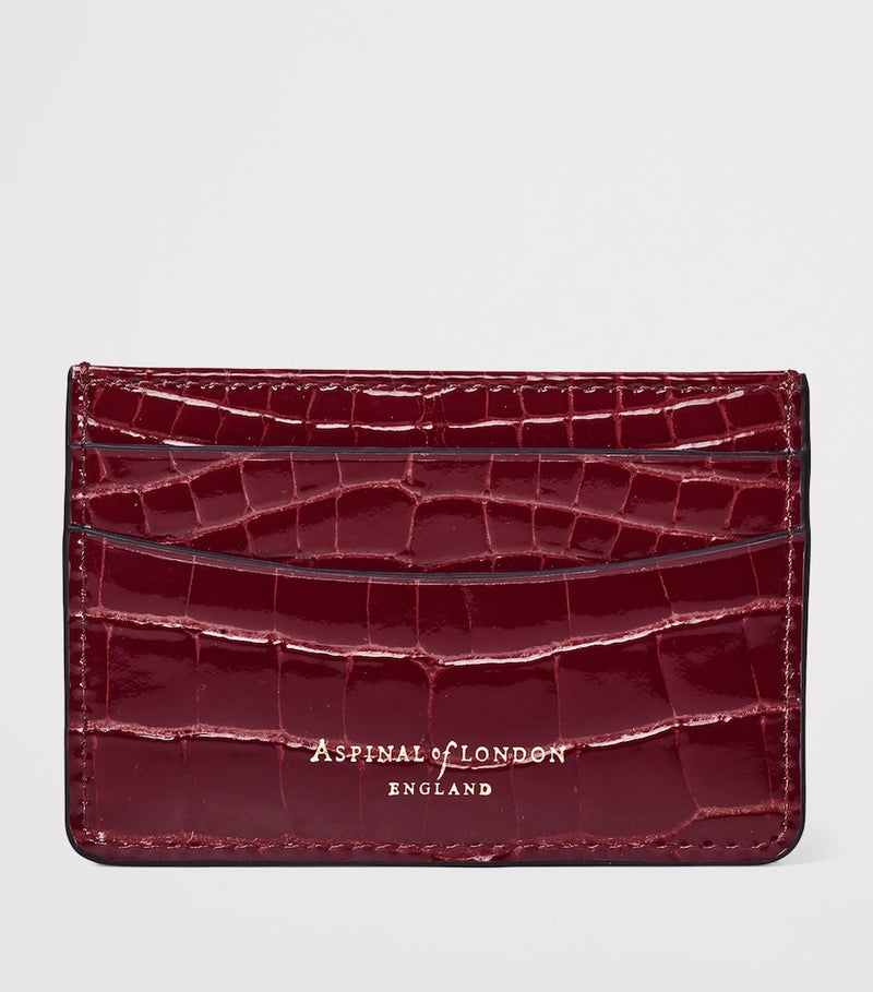 Aspinal of London croc-embossed slim card holder, UK version