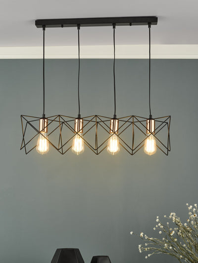 Next Dar Lighting Black Midi 4 Light Ceiling Light Pendant- Buy online at McGrocer