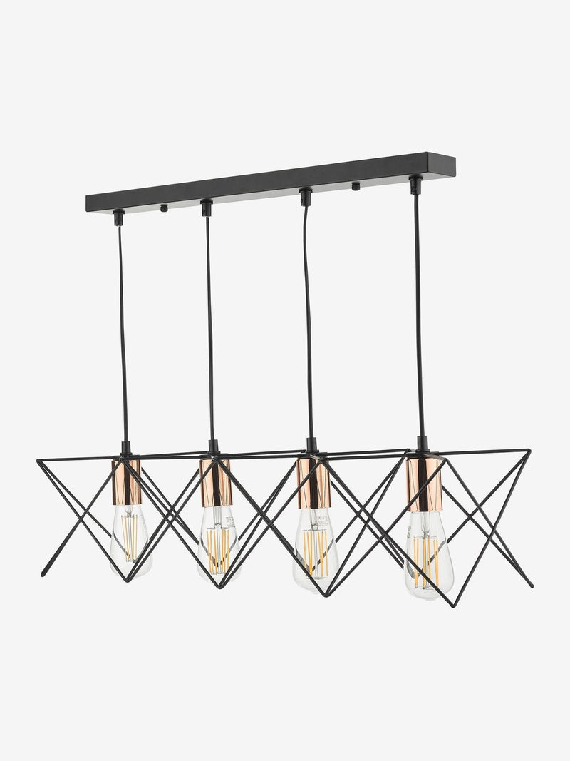 Dar Lighting ceiling light pendant Black Midi 4 light, UK version