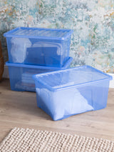 Next Wham Set of 3 Blue Crystal Sparkle 60L Storage Boxes with Lids- Buy online at McGrocer