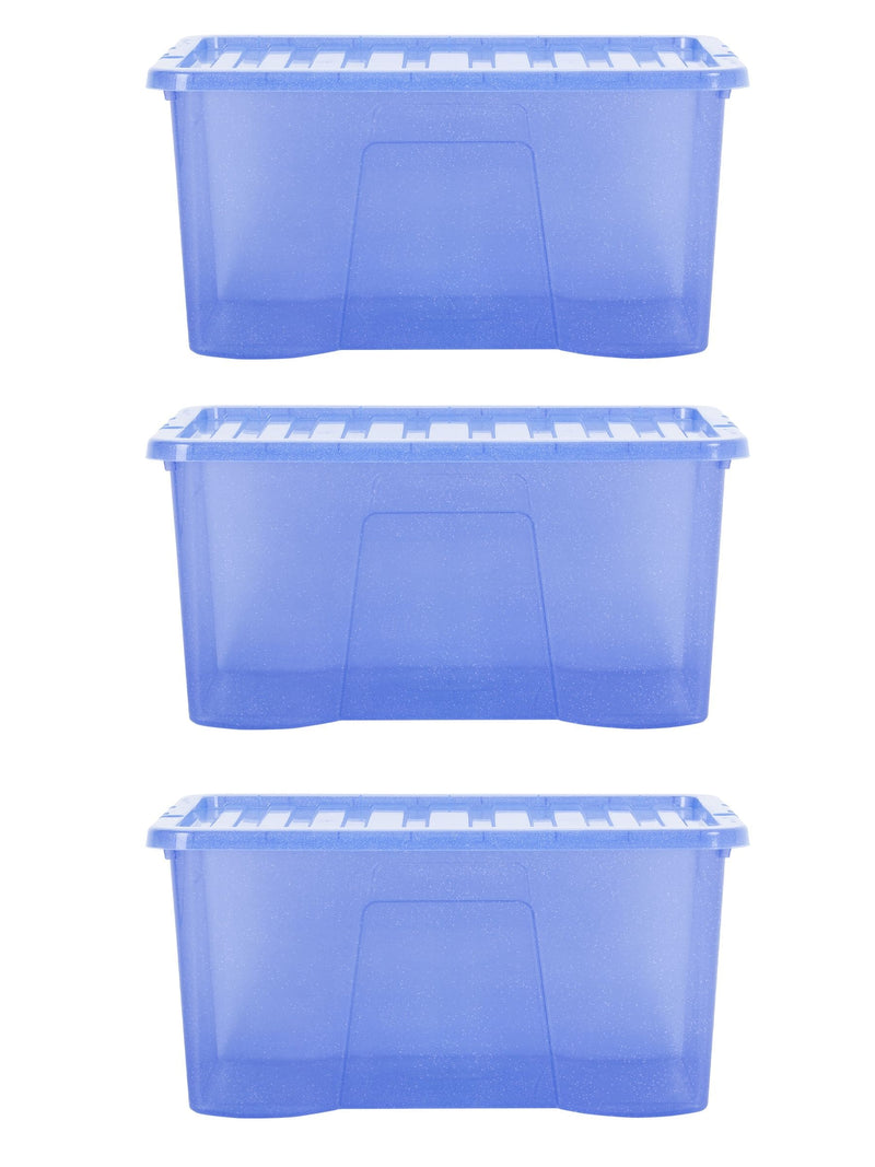 Wham storage box 60L blue crystal sparkle, imported from the UK