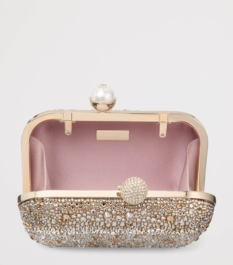Jimmy Choo Cloud clutch bag with crystal clasp, imported from the UK