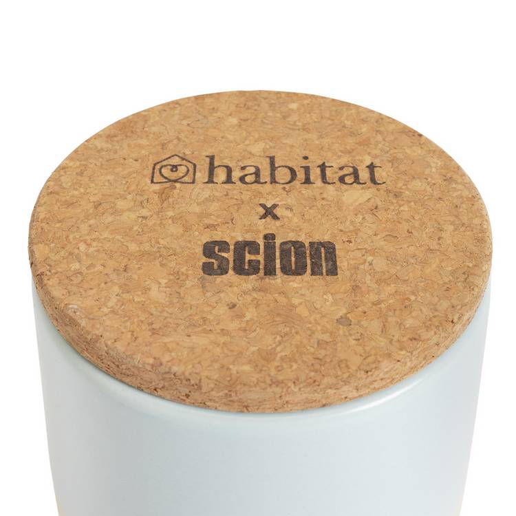 Habitat x Scion ceramic candle mandarin and violet, imported from the UK