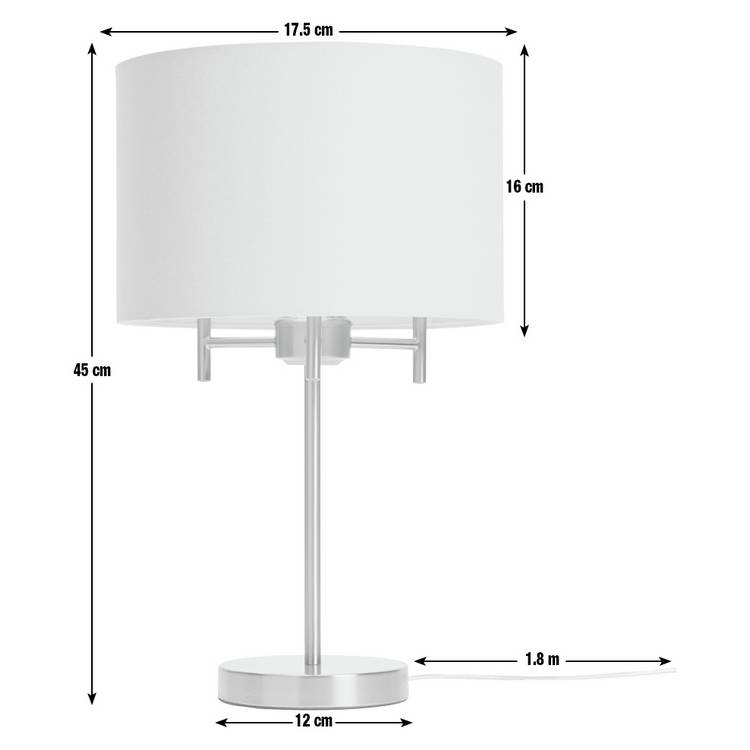 Argos Home candelabra steel table lamp 45cm brass and natural (British brand)