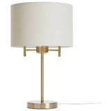 Argos Home candelabra steel table lamp 45cm brass and natural (British brand)
