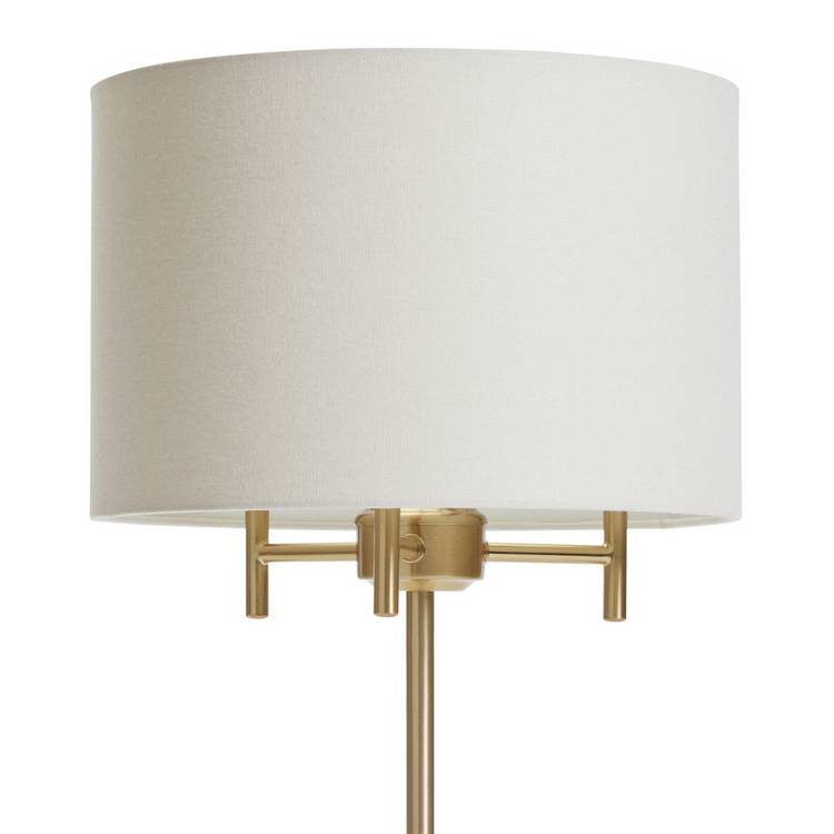Argos Home candelabra steel table lamp 45cm brass and natural (British brand)