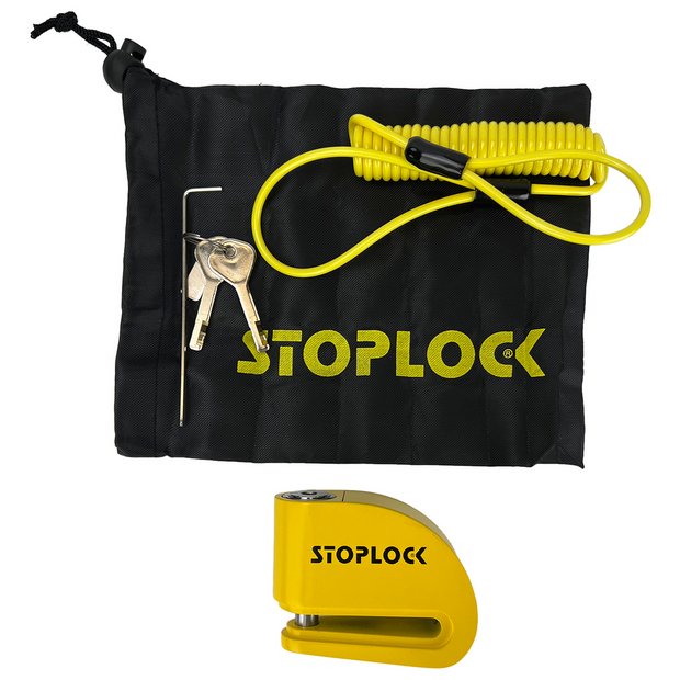 Stoplock motorcycle disc lock with alarm (British brand)
