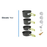 Streetwize camping cookware set with pans and accessories (British brand)