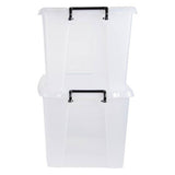 Strata Smart 40L clear plastic storage boxes 2 pack (British brand)