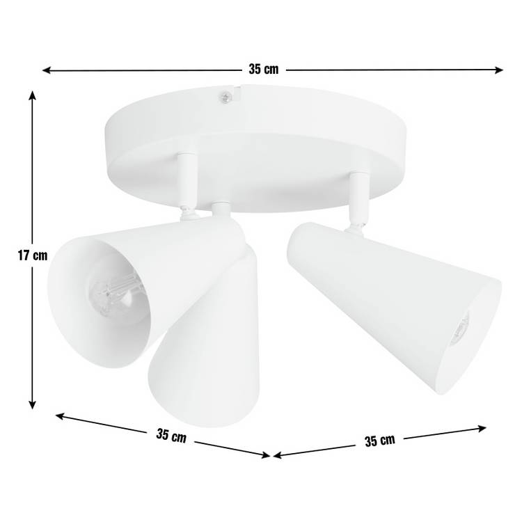 Argos Home 3-light spotlight plate white, imported from the UK