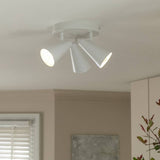 Argos Argos Home Steel 3 Lights Spotlight Plate - Matt White 17cm Height 35cm Diameter- Buy online at McGrocer