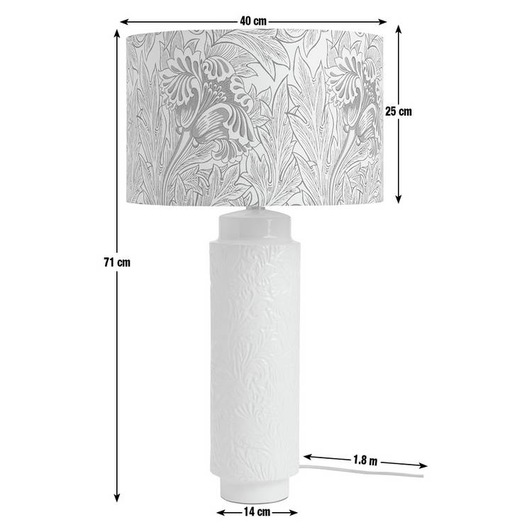Habitat x Morris & Co. Tulip Toile ceramic lamp large (British brand)
