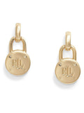 Ralph Lauren gold tone padlock earrings, UK version
