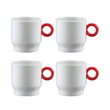 Sebastian Conran red coffee cup set of 4 (British brand)