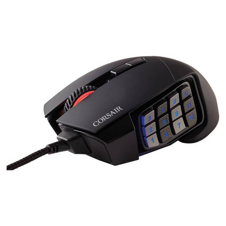 Corsair Scimitar RGB Elite MMO gaming mouse black, imported from the UK