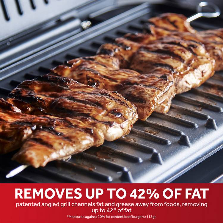 George Foreman Large Steel Health Grill, imported from the UK