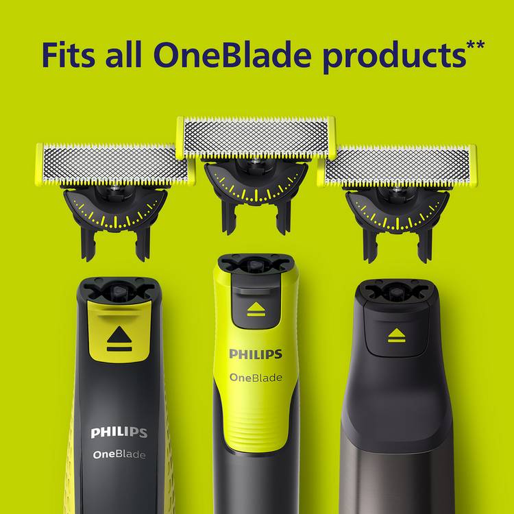 Philips OneBlade replacement blade heads 4-pack, imported from the UK