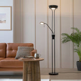 Argos Home black floor lamp with adjustable reading light (British brand)