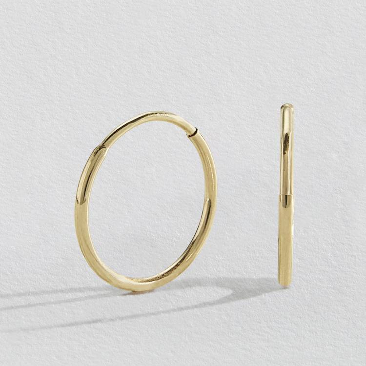 Revere 9ct yellow gold hoop earrings 10mm drop, UK version