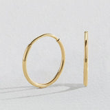 Revere 9ct yellow gold hoop earrings 10mm drop, UK version