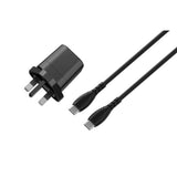25W USB-C mains charger with cable, UK version
