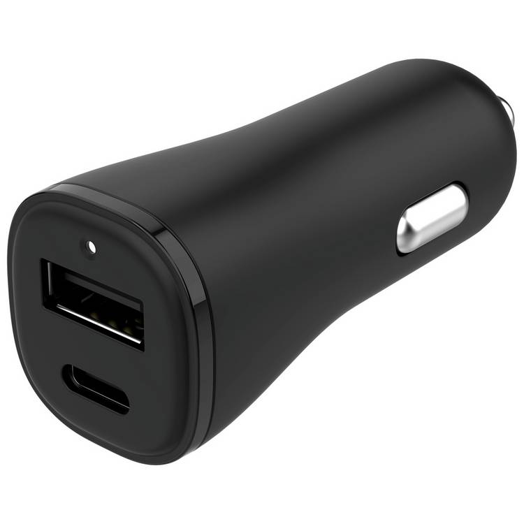 32W dual port USB-A USB-C car charger - British product