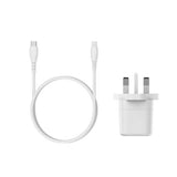 20W USB-C mains charger and Lightning cable white - British product